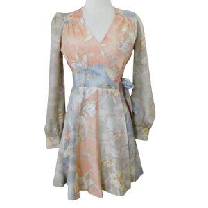 vtg 70s YOUNG INNOCENT floral print wrap mini dress sz 5 S BY ARPEJA